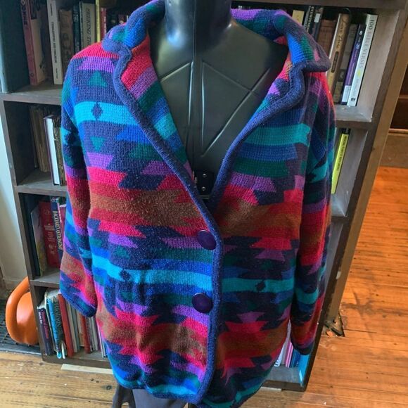 Worthington Petite vibrant vintage southwest Yellowstone double button thick LP - Picture 1 of 3